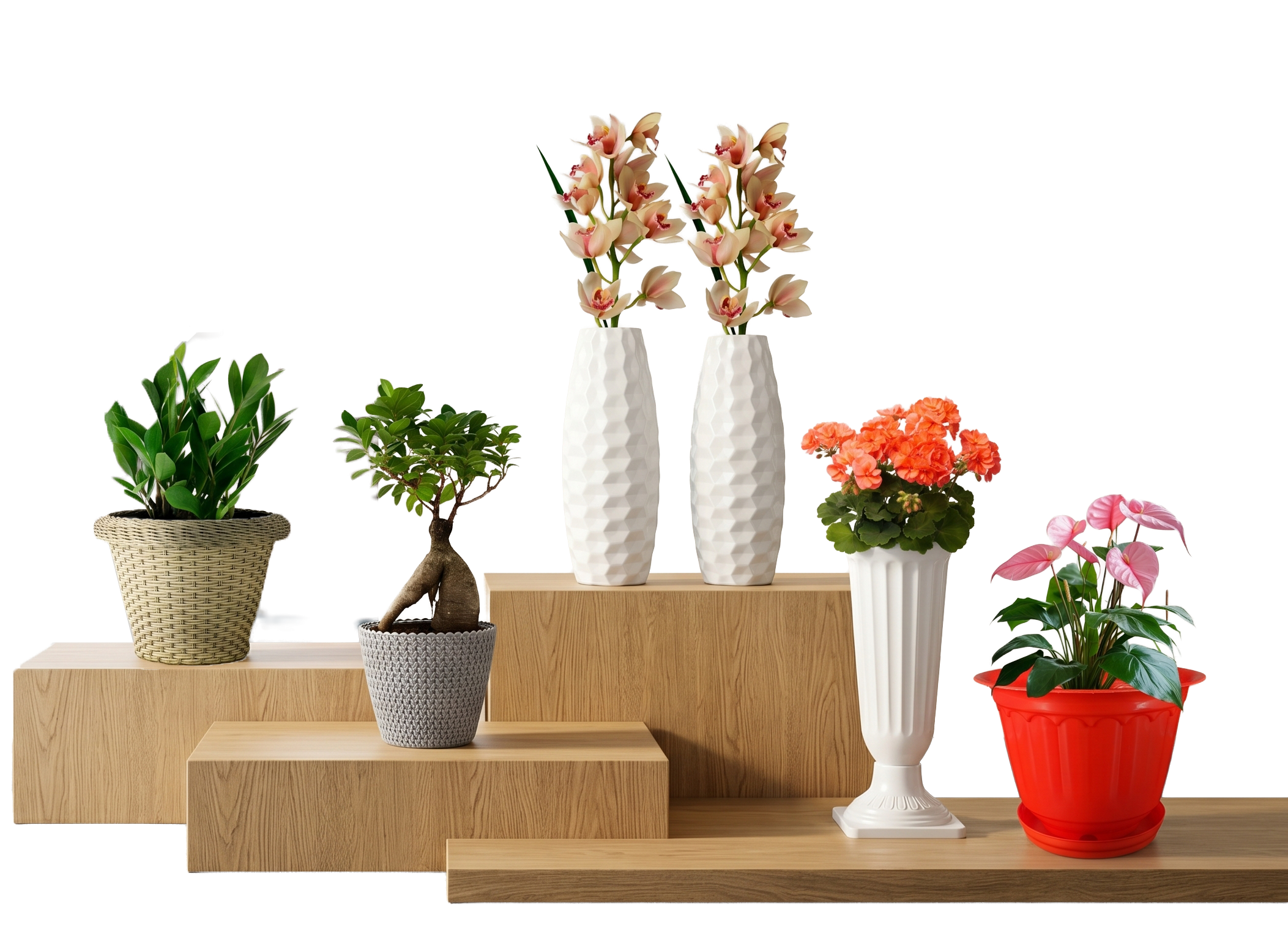 Garden's Need premium planters with warehouse view